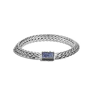 John Hardy Silver Bracelet with Blue and Black Saphires